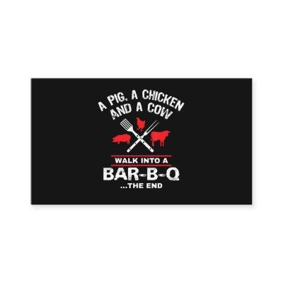 A Pig Chicken Cow Walk Into A Bar Funny BBQ Loyalty Card