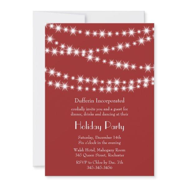 A Red Holiday Twinkle Lights Invitation (corp)