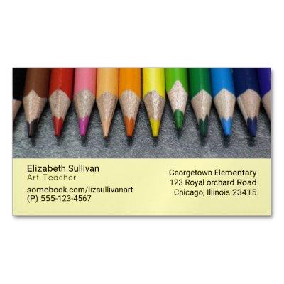 A Row of Colored Pencils.  Magnet