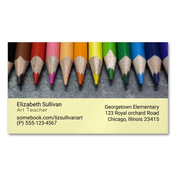 A Row of Colored Pencils.  Magnet