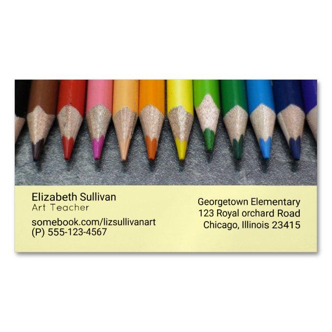 A Row of Colored Pencils. Magnet