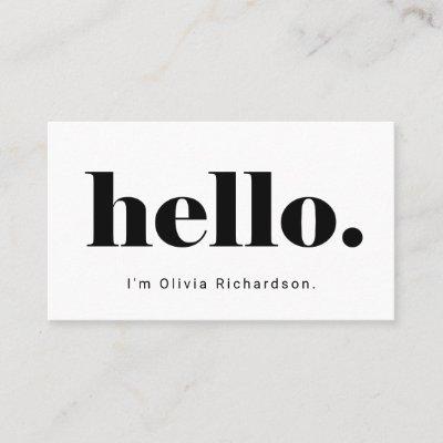 A Simple Hello | Bold and Modern Typography