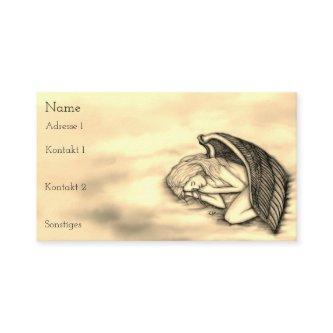 A sleeping Angel on the heavens clouds gold design