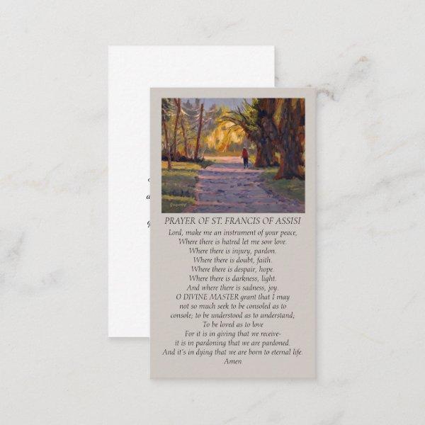 A Walk Into the Light St. Francis Memorial Card