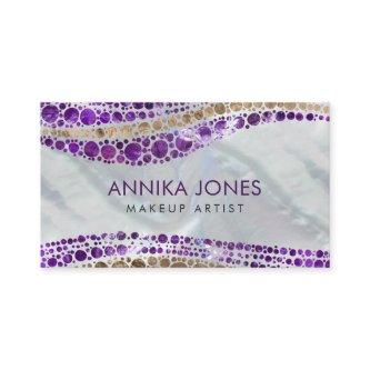 Aboriginal Dot Art Luxury Amethyst and Gold