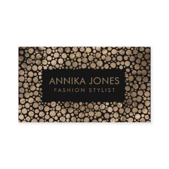Aboriginal Dot Art style Golden texture on black
