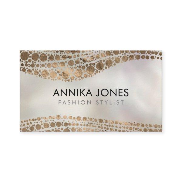 Aboriginal Dot Art style Golden texture on pearl