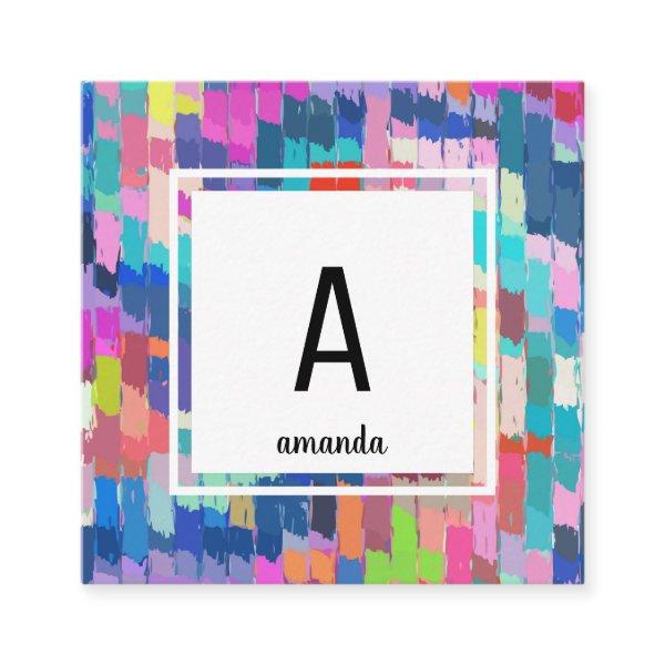Abstract Acrylic Paint Brush Strokes Template Square