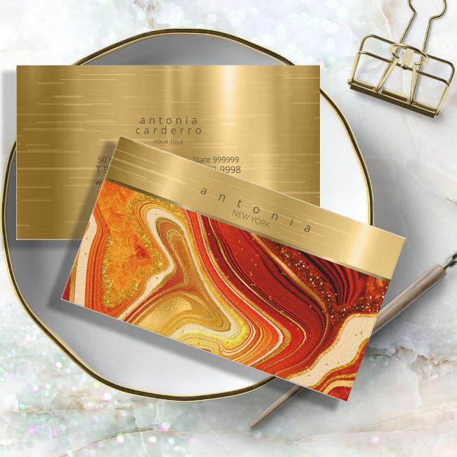 Abstract Agate Monogram Hot Orange ID827