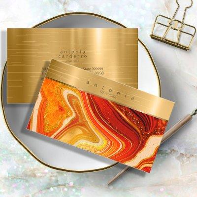 Abstract Agate Monogram Hot Orange ID827