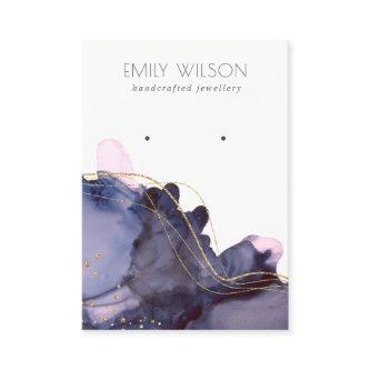 Abstract Alcohol Ink Gold Navy Earring Display