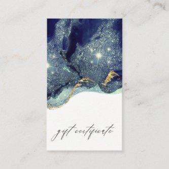 Abstract Alcohol Ink Navy Glitter Gift Certificate