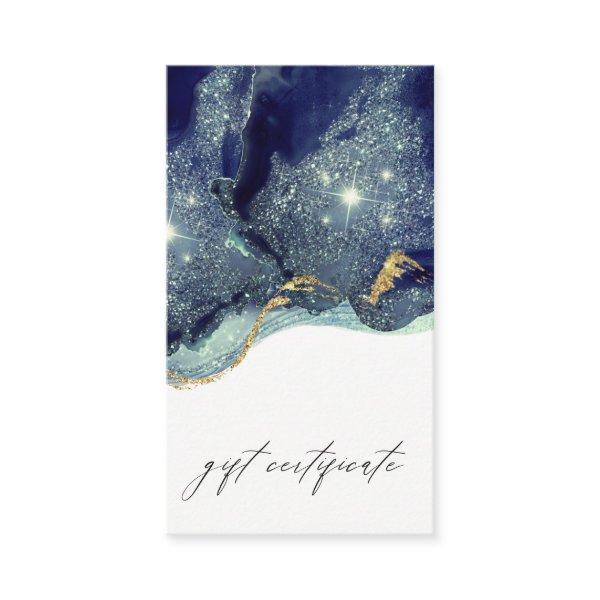 Abstract Alcohol Ink Navy Glitter Gift Certificate