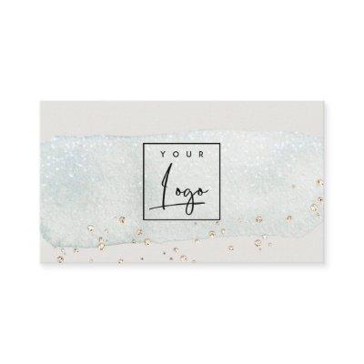 Abstract Aqua Blue Brush Stoke Watercolor Logo