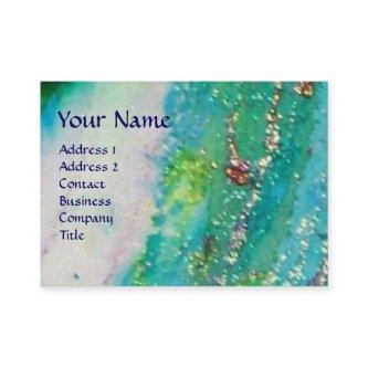 ABSTRACT AQUA BLUE TEAL GOLD SPARKLES,RED WAX SEAL