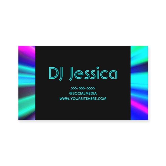 Abstract Aqua Neon Lights Night Club DJ
