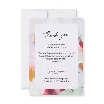 Abstract Art Small Business Company Logo Branding Thank You Card