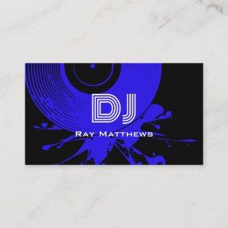 Abstract Black and Blue Disc DJ Music Producer
