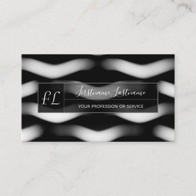 Abstract black and white shapes structure monogram