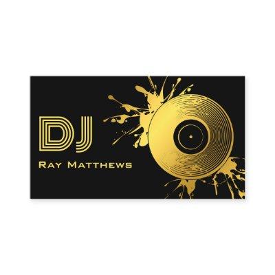 Abstract Black Gold Music Disc DJ