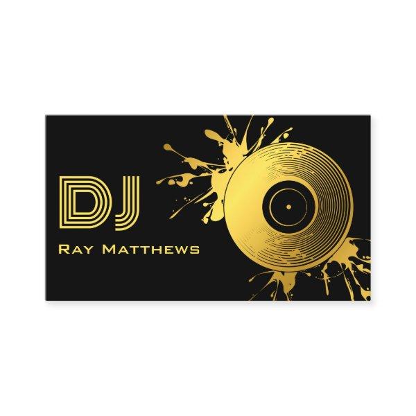 Abstract Black Gold Music Disc DJ
