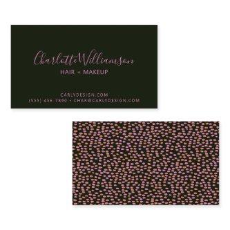 Abstract Black Pink and Orange Dots