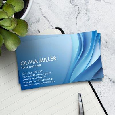 Abstract Blue Curve - Elegant Minimal