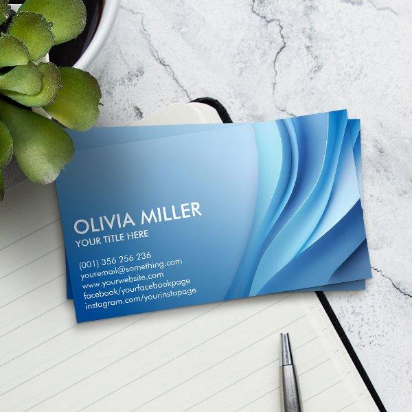 Abstract Blue Curve - Elegant Minimal