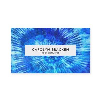 Abstract Blue Tie Dye Watercolor Hippie Pattern