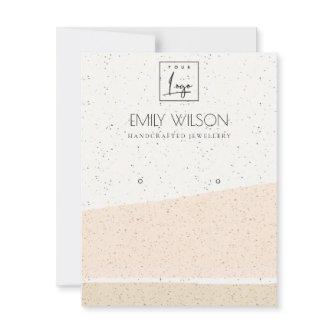 Abstract Blush Ceramic Waves Earring Display Logo Invitation