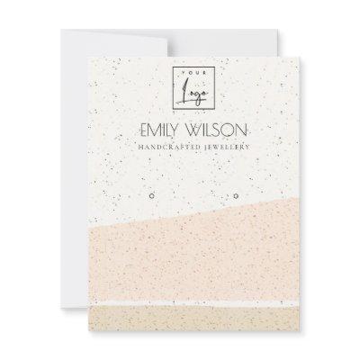 Abstract Blush Ceramic Waves Earring Display Logo Invitation