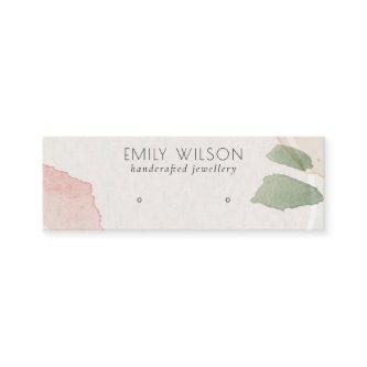 Abstract Blush Earthy Green Stud Earring Display Mini