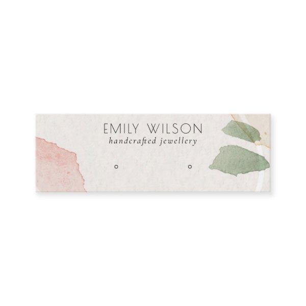 Abstract Blush Earthy Green Stud Earring Display Mini