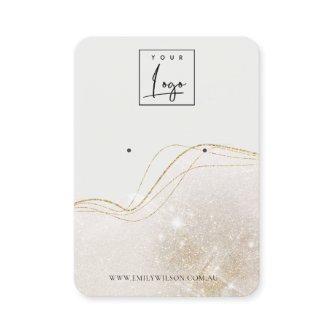 Abstract Blush Gold Glitter Shiny Earring Display