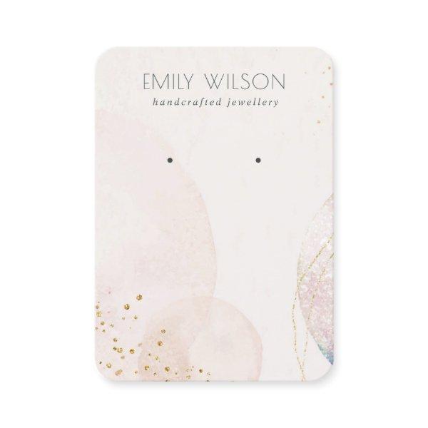 Abstract Blush Gold Watercolor Earring Display