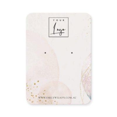 Abstract Blush Gold Watercolor Earring Display