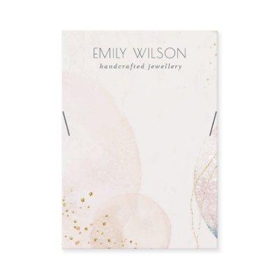 Abstract Blush Gold Watercolor Necklace Display
