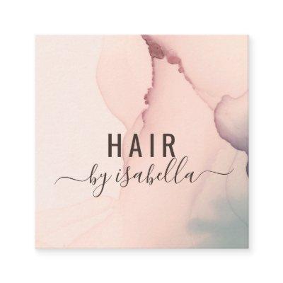 Abstract Blush Pink Hair Stylist  Square