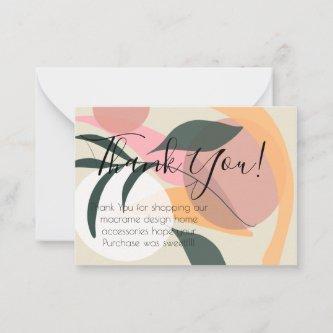Abstract Botanical Plants Thank You Note Card