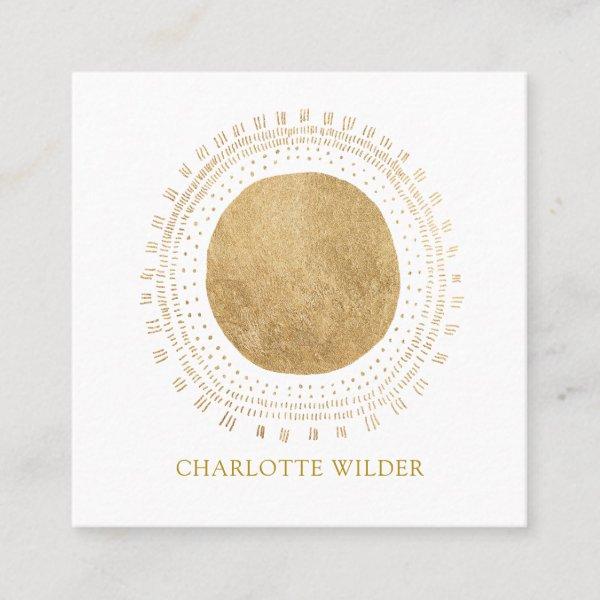 Abstract Bronze Foil Circle Square