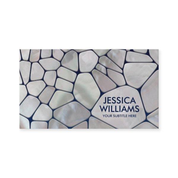 Abstract Cells - Mother of pearl on blue
