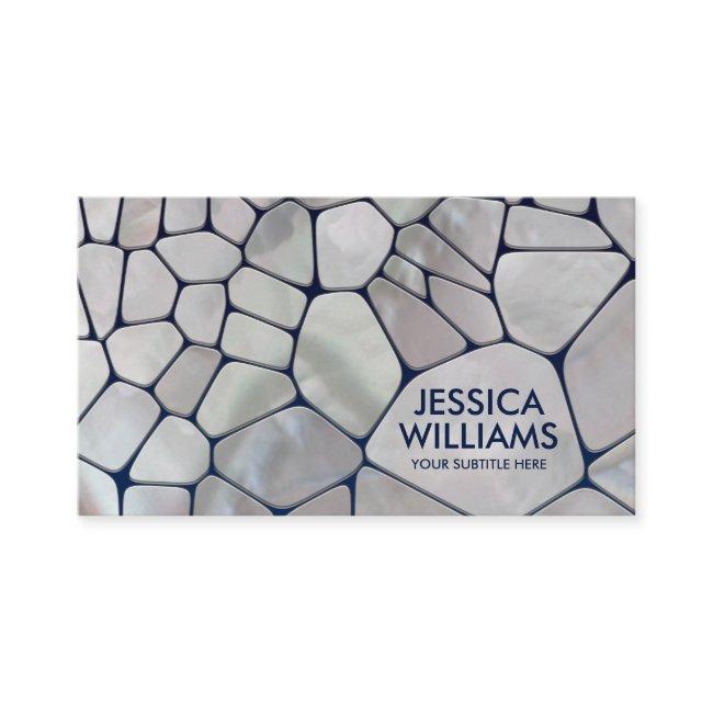 Abstract Cells - Mother of pearl on blue