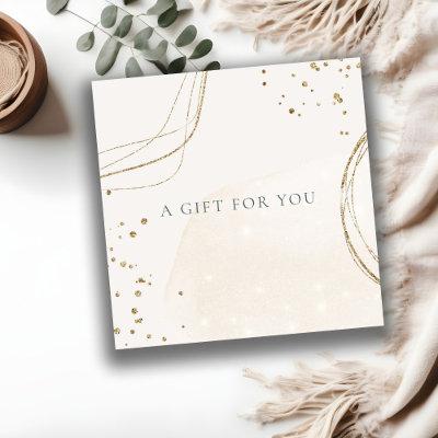 Abstract Chic Glitter Ivory Gold Gift Certificate