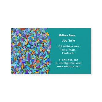 Abstract Colorful Blue Mosaic Pattern