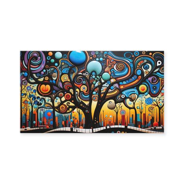 Abstract Colorful Swirl Tree Landscape Nature