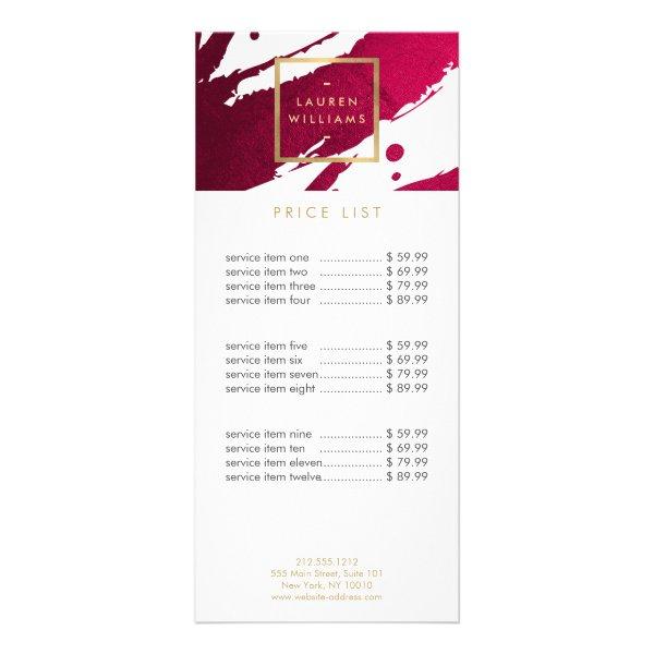 Abstract Deep Ruby Red Brushstrokes Rack Card