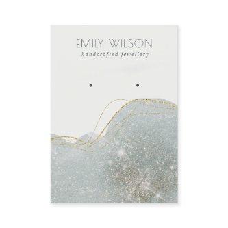 Abstract Dusky Grey Glitter Shiny Earring Display