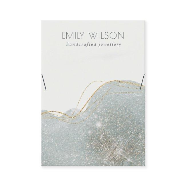 Abstract Dusky Grey Glitter Shiny Necklace Display