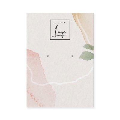 Abstract Earthy Blush Stud Earring Logo Display
