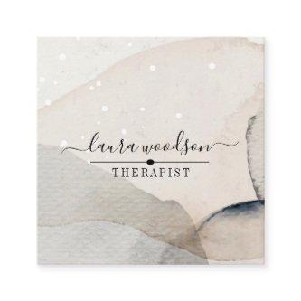 Abstract Earthy Watercolor Shapes Therapist Square